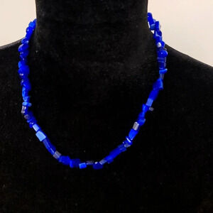 Bright blue pebblestone necklace